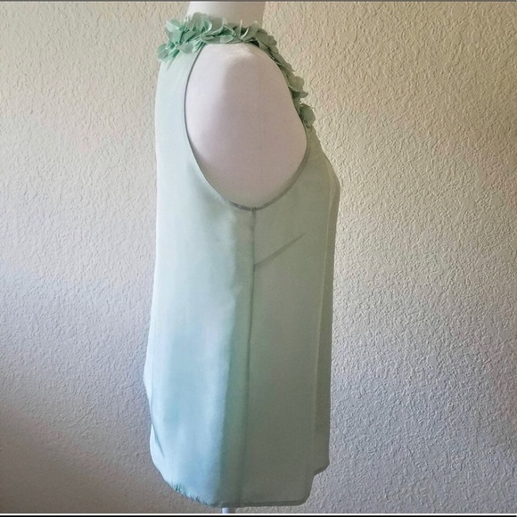 J Crew Mint Silk Petal Blouse - Picture 3 of 4
